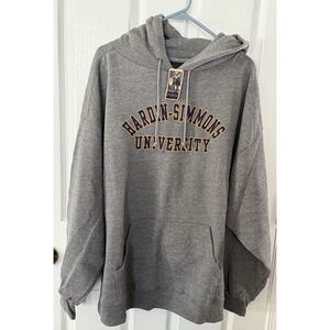 Vintage Hardin Simmons‎ University Hoodie Sweatshirt. Gray 2XL JanSport New